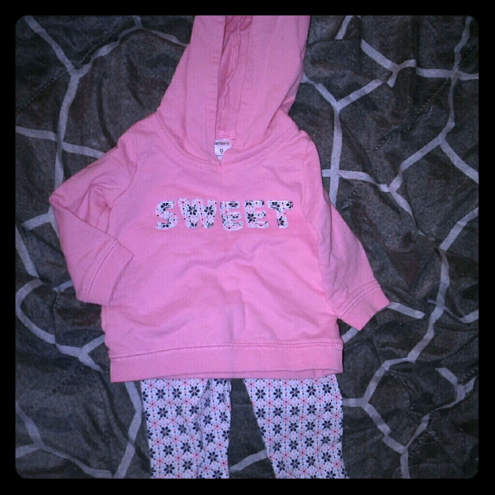 9 Months Carter's Hoodie with leggings set